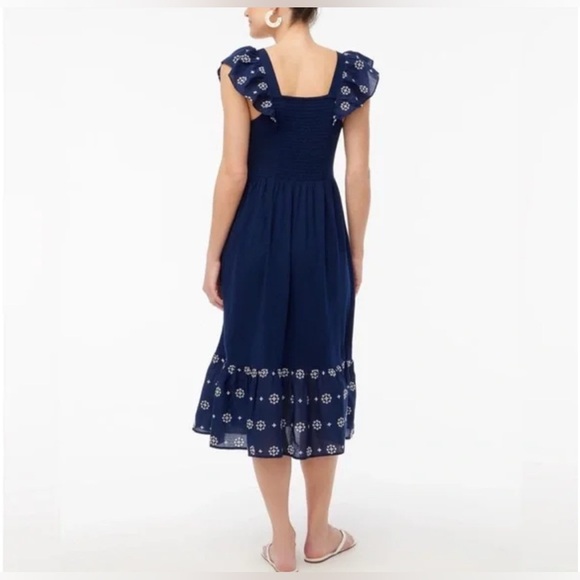 J.Crew Eyelet Knit Midi Dress Navy Blue, Size Small - Picture 2 of 11